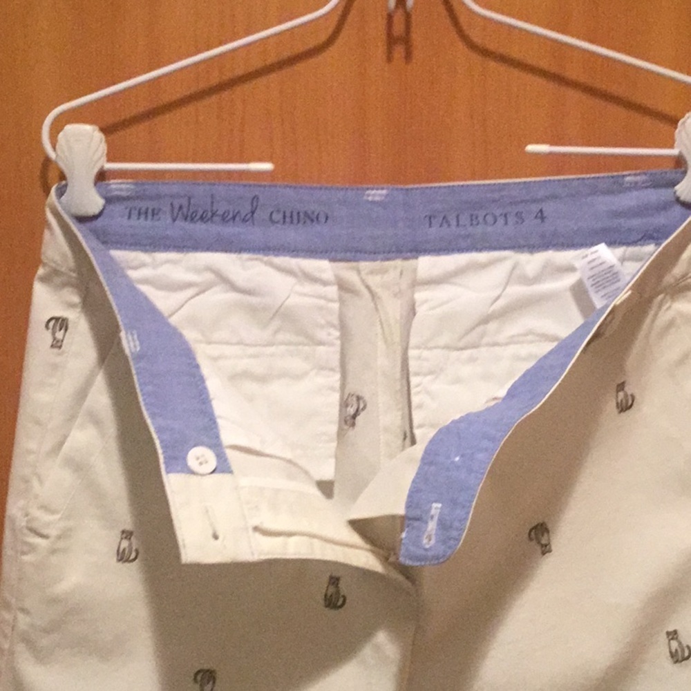 Talbots Cats Cream Pants with Embroidered Detail Size 4 - Picture 6 of 7